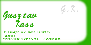 gusztav kass business card